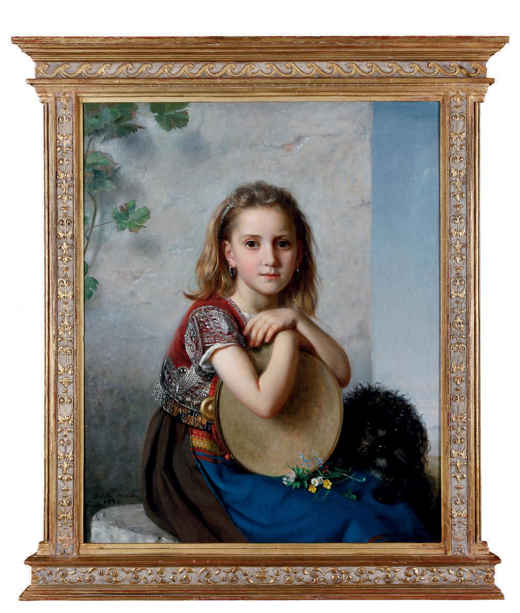 Adèle Kindt - A portrait of a young girl and her dog