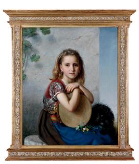 Adèle Kindt - A portrait of a young girl and her dog