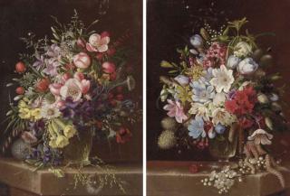 Adelheid Dietrich - Floral Still Life: A Pair of Works