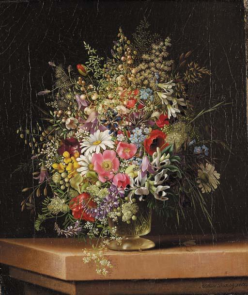 Adelheid Dietrich - Wild flowers in a glass vase