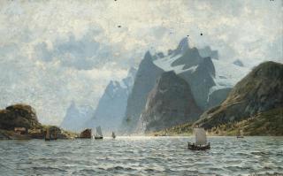 Adelsteen Eilert Normann - Fishing vessels on a Norwegian fjord