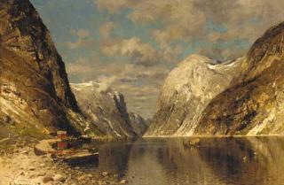 Adelsteen Normann - A fjord on a Summer\'s day