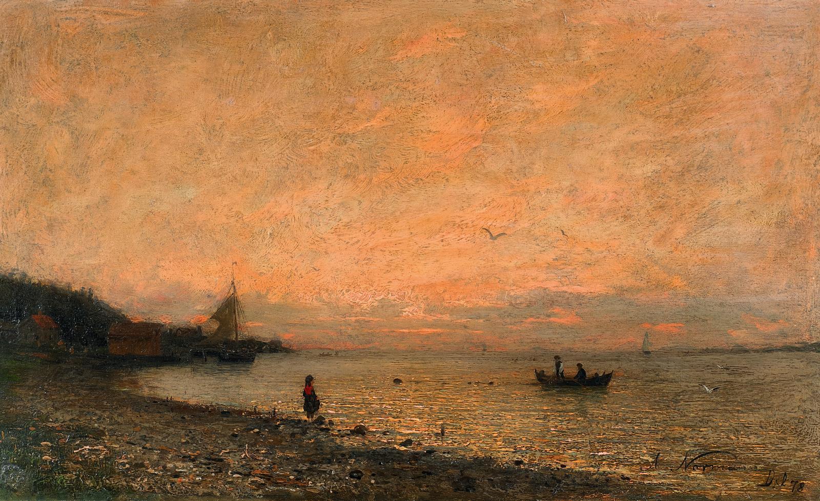 Adelsteen Normann - Abenddämmerung an der Küste