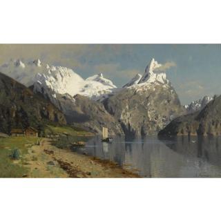 Adelsteen Normann - Norwegian fjord Landskap (Fjord Landscape)