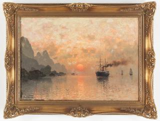 Adelsteen Normann - Ships in the sunset