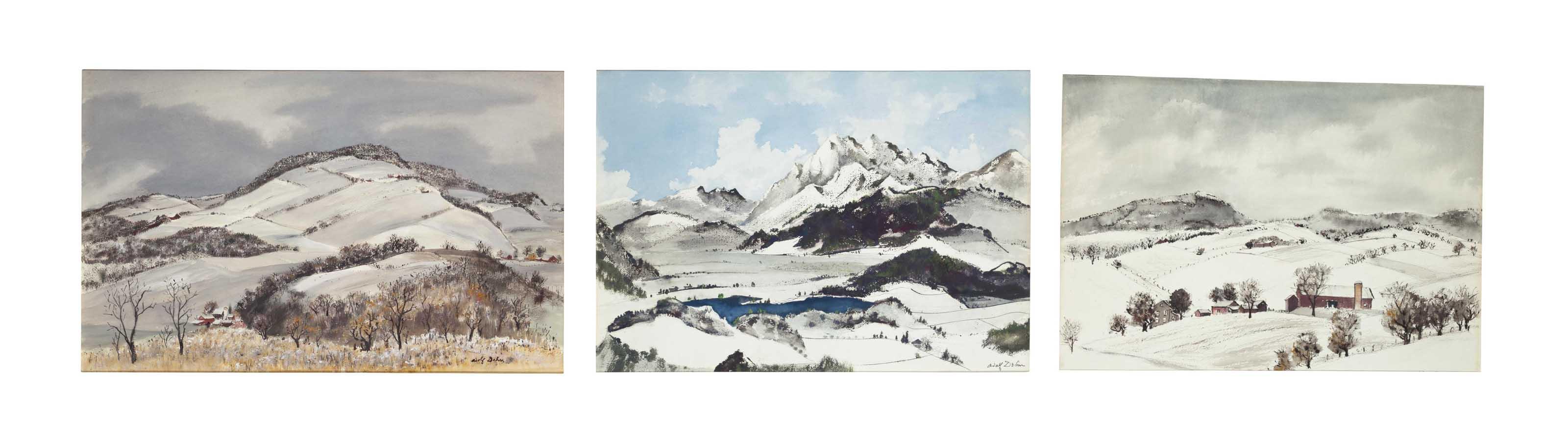 Adolf Arthur Dehn - Winter landscapes (three works)