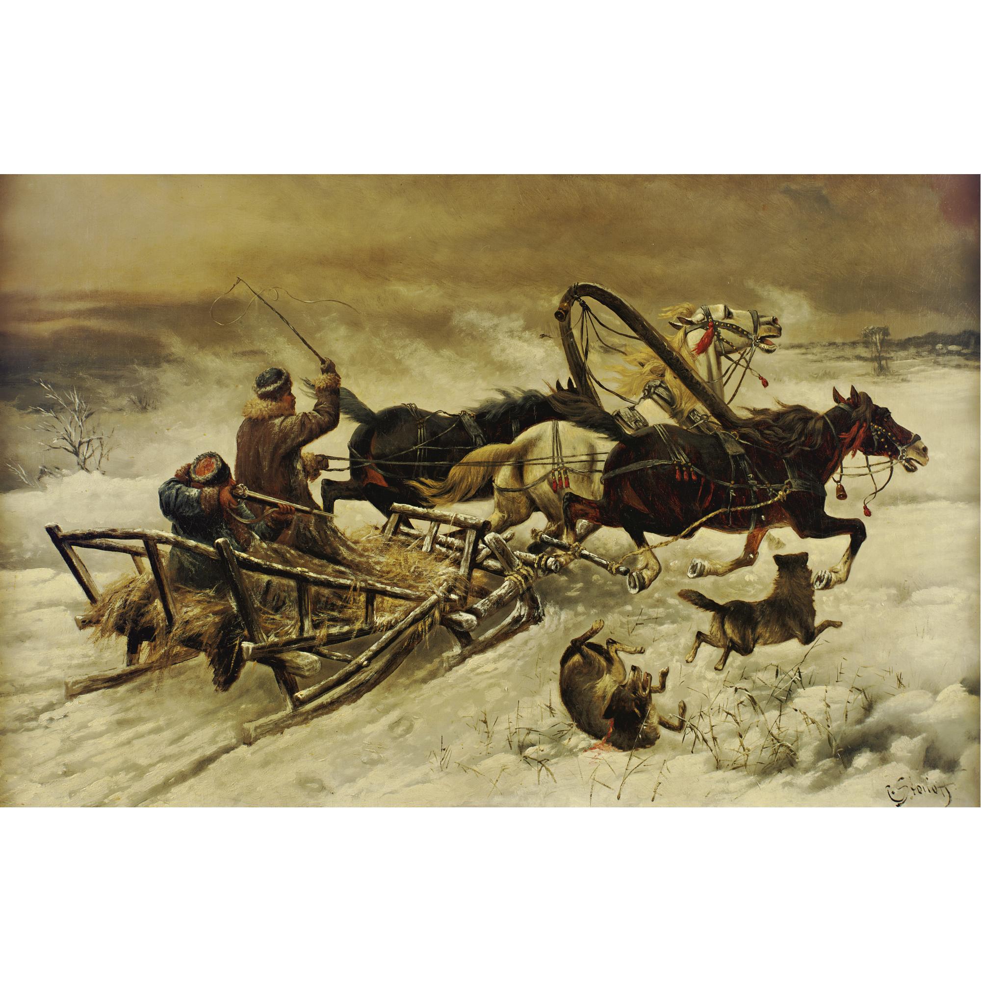 Adolf Baumgartner-Stoiloff - The Wolf Hunt