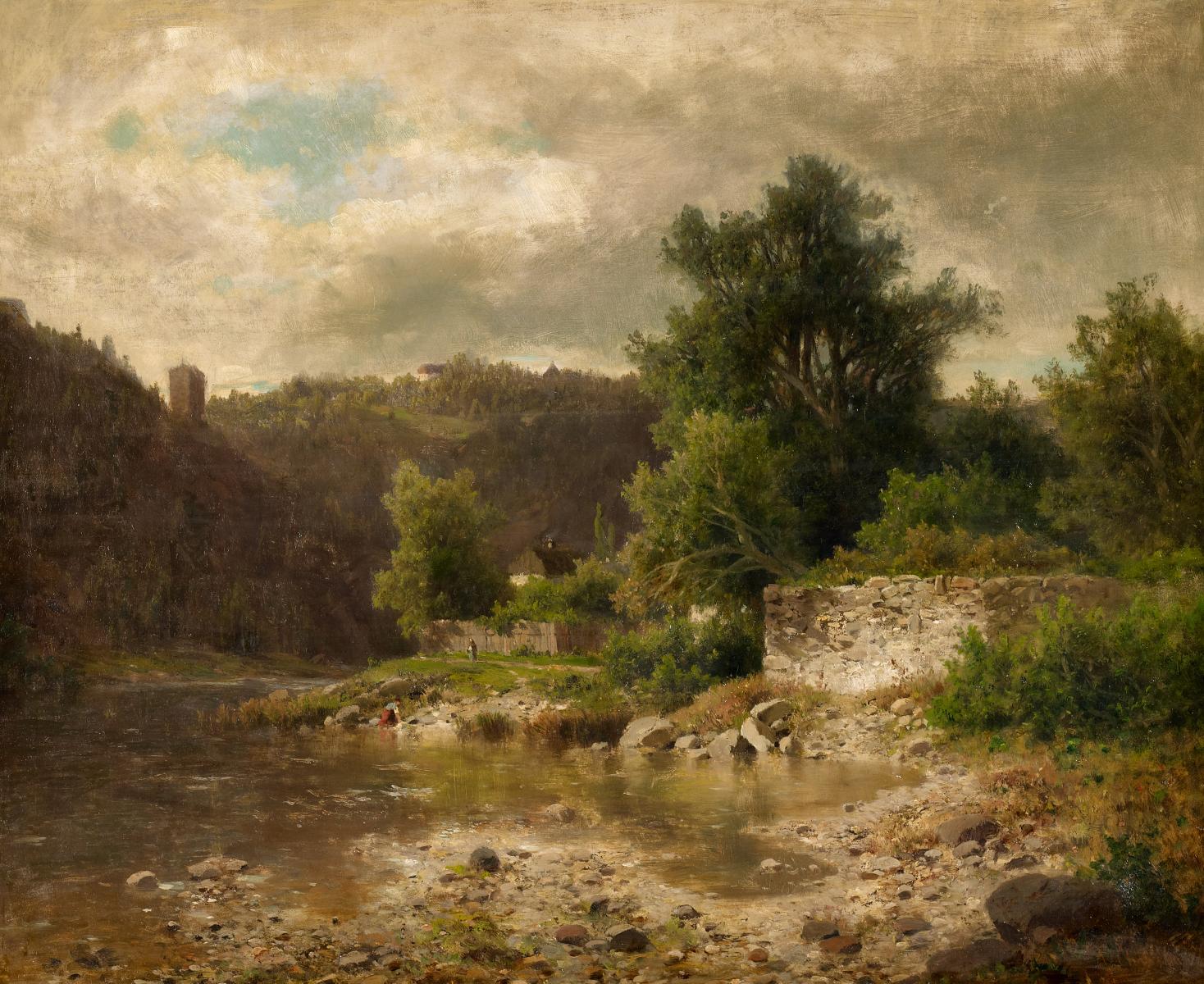 Adolf Chwala - Flußlandschaft mit Ausblick auf eine Burg