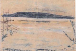 Adolf Dietrich - Abendstimmung beim Steg am Untersee