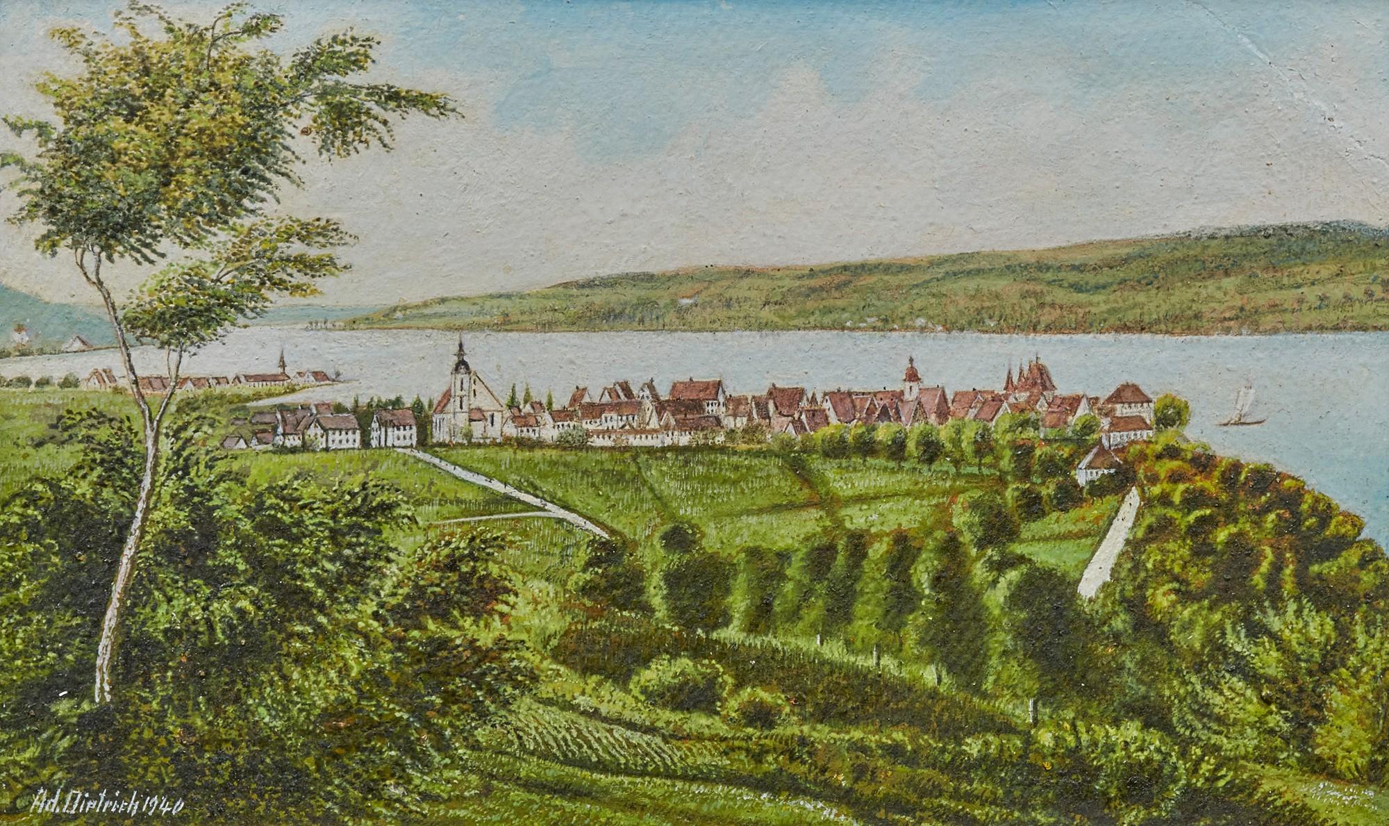 Adolf Dietrich - Blick auf Steckborn und Mammern, 1940