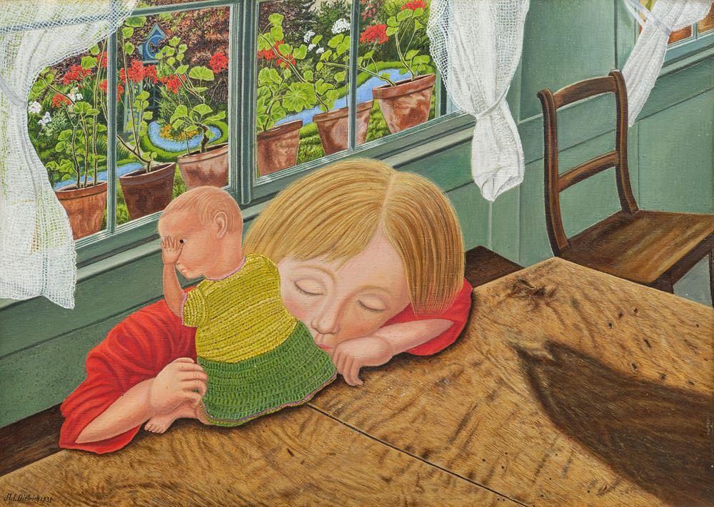 Adolf Dietrich - Schlafendes Kind. 1935.