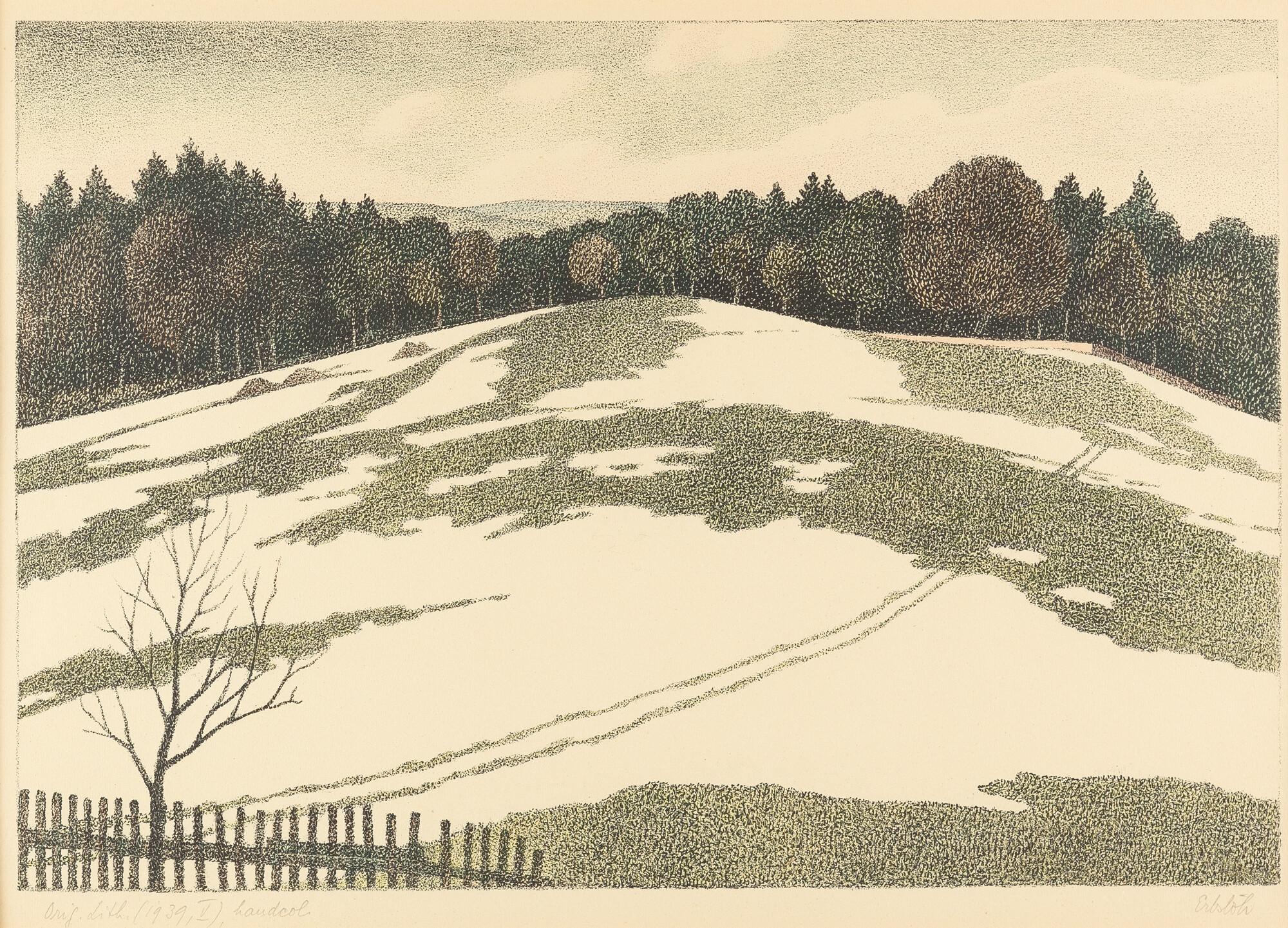 Adolf Erbslöh - Blick über den Zaun in Irschenhausen.