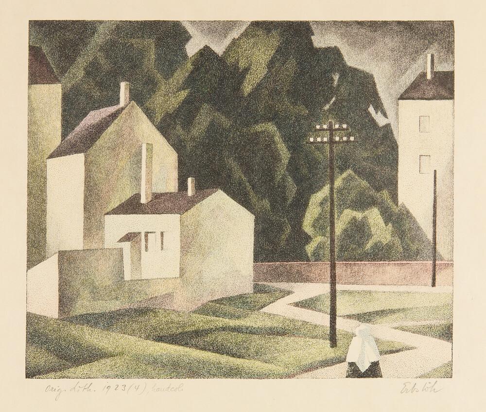 Adolf Erbslöh - Häuser und Bäume gegenüber dem Gohrenschlößchen