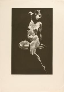 Adolf Erbslöh - Sitzender weiblicher Akt von vorne.