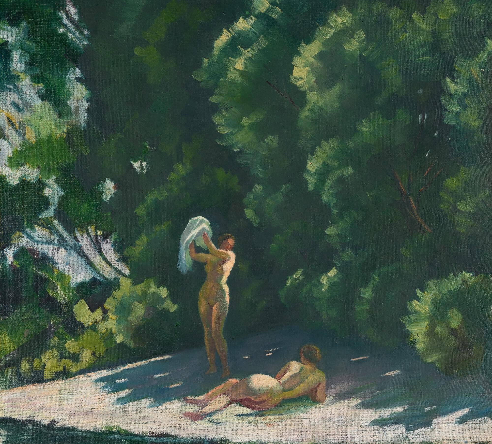 Adolf Erbslöh - Zwei Badende (am Chiemsee)