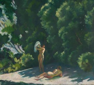 Adolf Erbslöh - Zwei Badende (am Chiemsee)