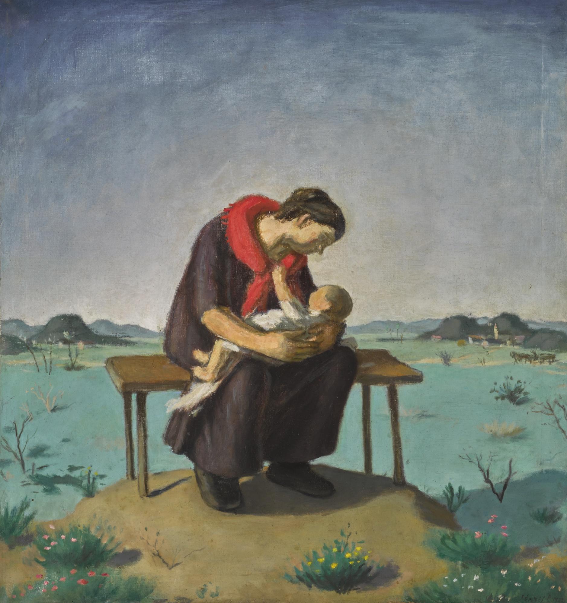 Adolf Fényes - Hungarian mother And Child