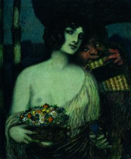 Adolf Frey-Moock - Nymphe mit flötendem Pan