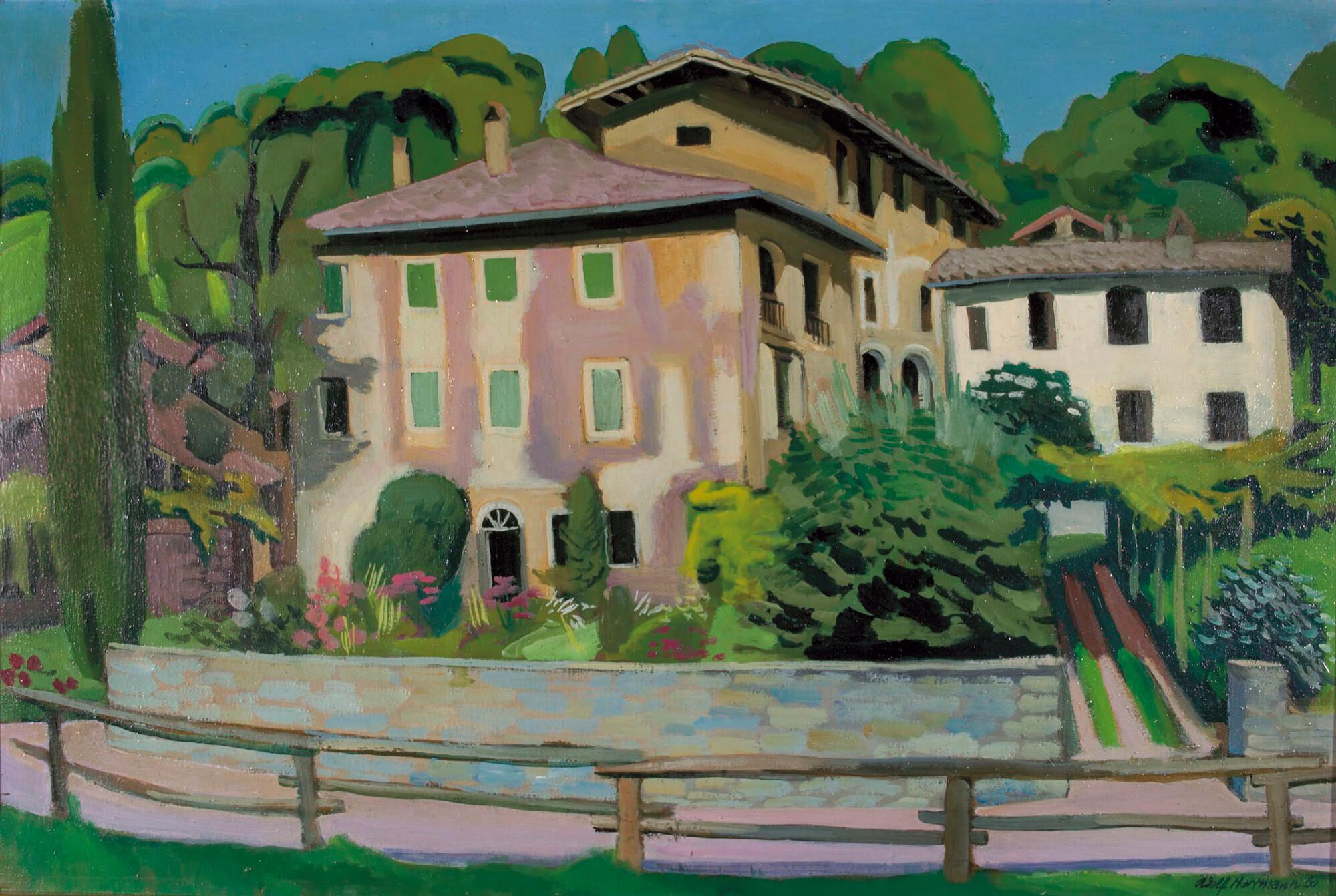 Adolf Hartmann - Italienische Landschaft mit Haus.