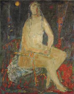 Adolf Herbst - Sitzender Akt, um 1962