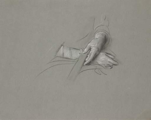 Adolf Hiremy-Hirschl - Deux mains tenant un évantail; et Deux études de bras