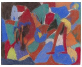 Adolf Hölzel - Figur in Landschaft