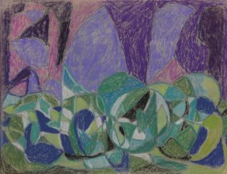 Adolf Hölzel - Große Komposition, lila-grün-blau