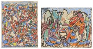 Adolf Hölzel - (I) Komposition (Composition)(Ii) Komposition: Landschaft Mit Figuren (Composition: Landscape With Figures)