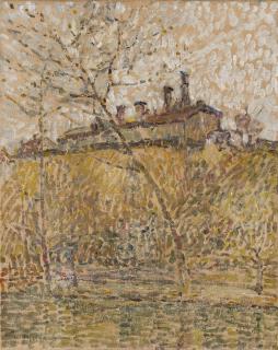 Adolf Hölzel - Landschaft (Nebliger Morgen, Fabrik)