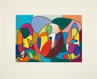 Adolf Hölzel - Ohne Titel (Figuren in Landschaft)