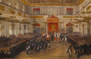 Adolf Ignatevich Ladurner - Grand Duke Konstantin Nikolaevich Taking an Oath of Allegiance in the Georgievsky Hall in the Winter Palace, 8th September 1843