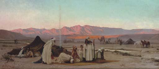 Adolf Karol Sandoz - Prayer at Sunset outside Barka, Oman