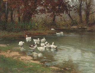 Adolf Kaufmann - At the duckpond