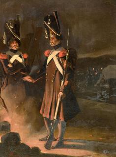 Adolf Ladurner - Russische Wachsoldaten am Feuer