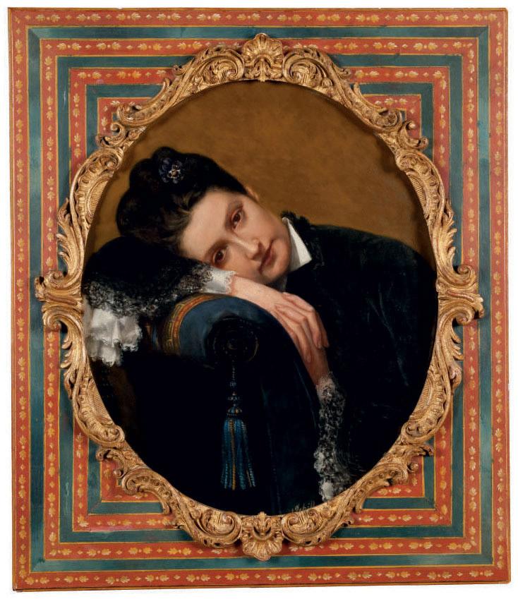 Adolf Schill - Elégante portant une pensée dans les cheveux