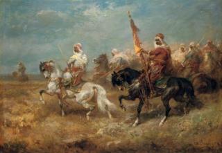 Adolf Schreyer - Arab warriors on horseback