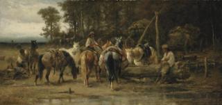 Adolf Schreyer - Cossacks watering their horses