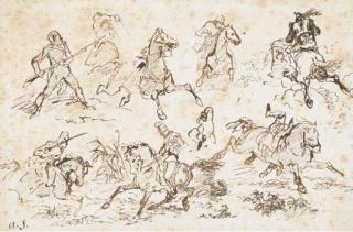 Adolf Schreyer - Etudes de Cavaliers, Chevaux Et Fantassins