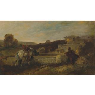 Adolf Schreyer - German At The Watering Hole