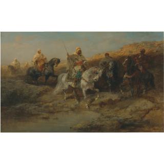 Adolf Schreyer - German riders By An Oasis