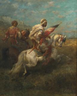 Adolf Schreyer - German two Scouts On Horseback