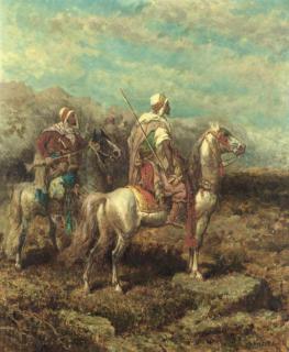 Adolf Schreyer - Scouts in a Mountainous Landscape