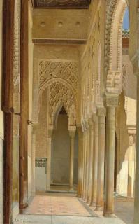 Adolf Seel - A Colonnade, Alhambra Palace