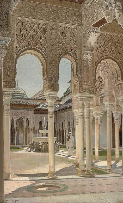 Adolf Seel - A Moorish servant girl in El Palacio de los Leones, The Alhambra, Granada