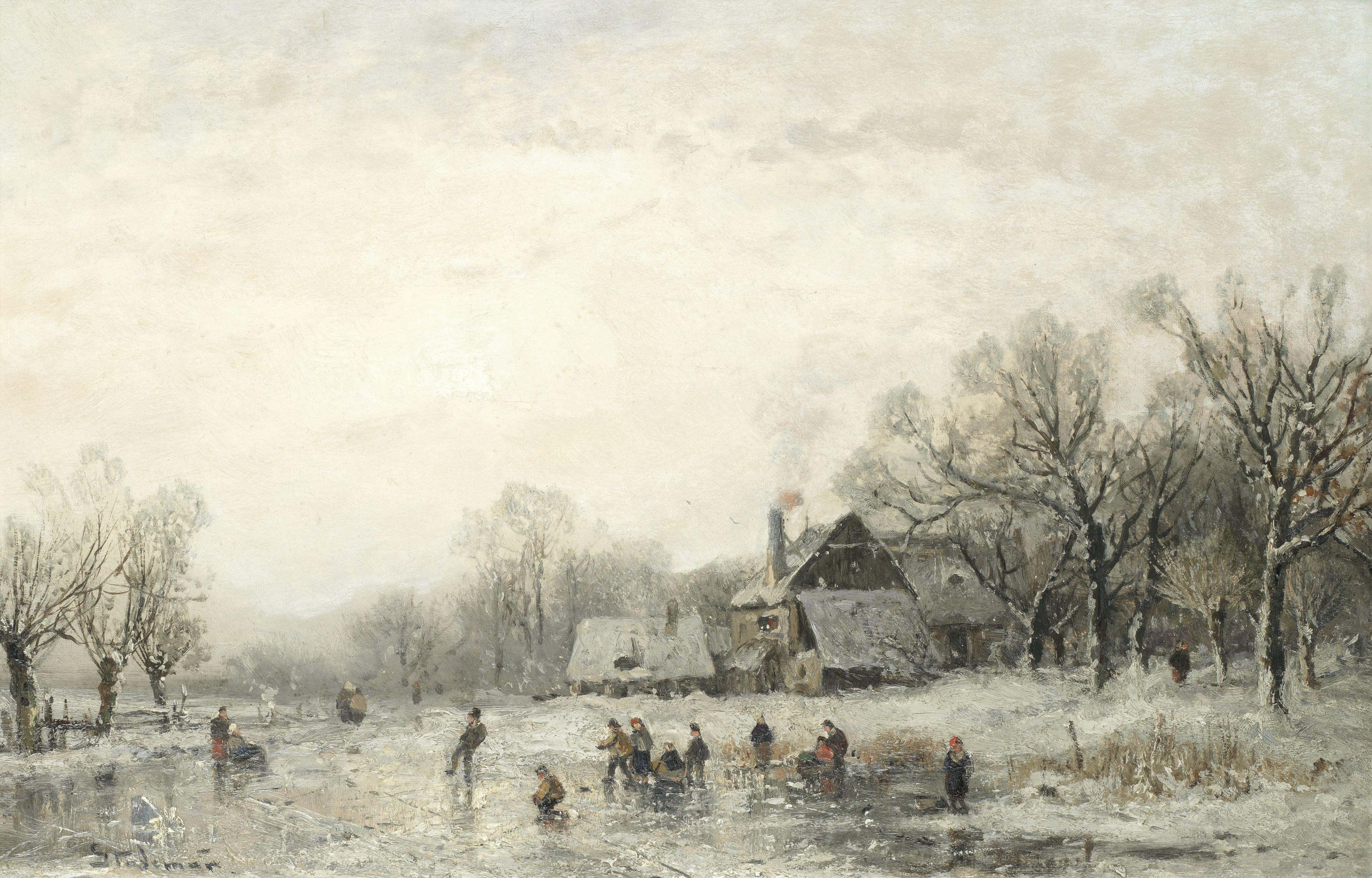 Adolf Stademann - Skaters On A Frozen Pond