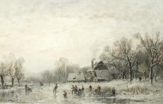 Adolf Stademann - Skaters On A Frozen Pond
