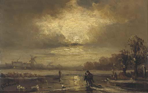 Adolf Stademann - Skaters On A Moonlit River