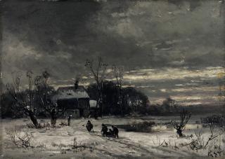 Adolf Stademann - Winterlandschaft am See.