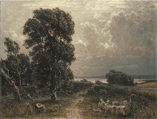 Adolf Stäbli - Stürmische Gewitterstimmung am See, 1891