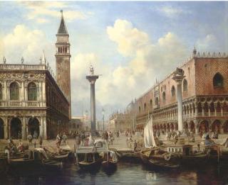 Adolf Sukkert - The Piazzetta, Venice, Looking Towards The Piazza San Marco